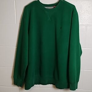 IZOD True John Deere Green Double Stitched Fleece Sweatshirt Men's Extra Large